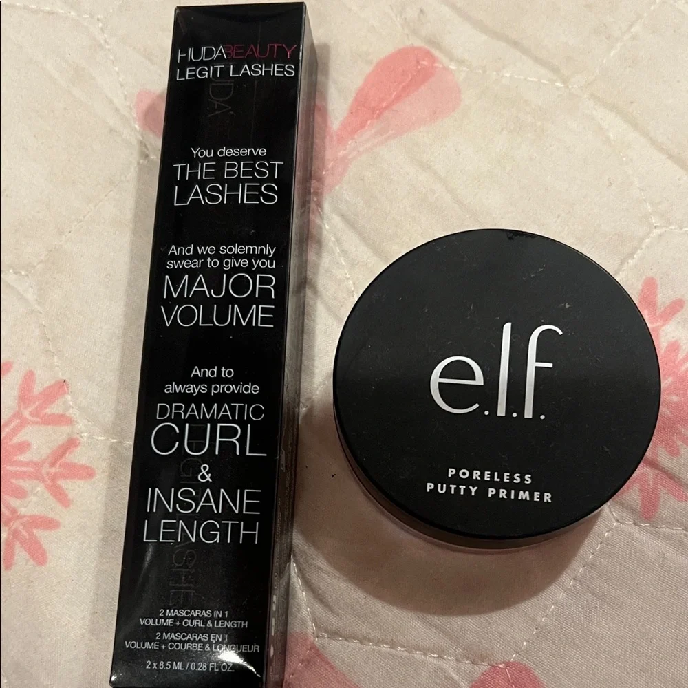 HUDA BEAUTY Legit Lashes Mascara & e.l.f. Poreless Putty Primer – Black